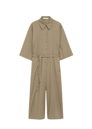 Belted cotton jumpsuit - Women | Mango USA