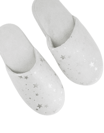 Accessorize fluffy slipper in gray with star detail | ASOS