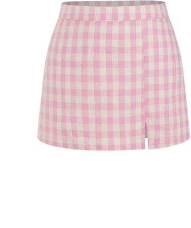 Tweed Mid Waist Check Mini Skirt Curve & Plus - Cider