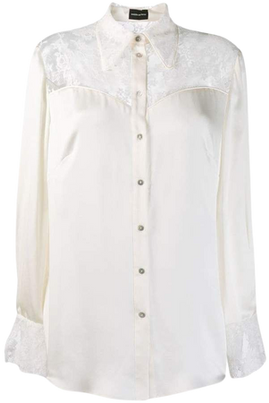 lace panel blouse