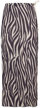 Stone Zebra.  Rope Detail Split Beach Maxi Skirt | PrettyLittleThing USA