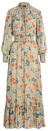 Floral Crinkled Georgette Dress
