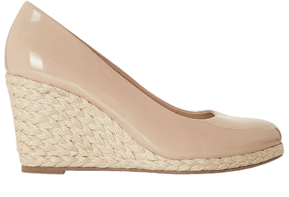 Dune Annabels Wide Fit Wedge Heel Espadrille Shoes, Nude at John Lewis & Partners