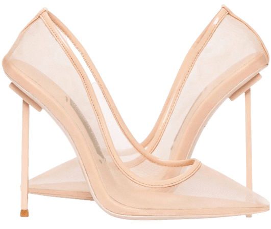 nude mesh heels Jessica Rich