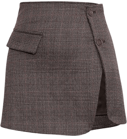 Checked Skirt With Front Split – Micas
