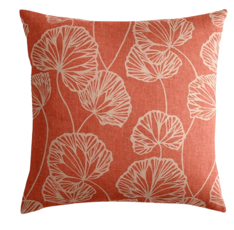 Coral Red Fan Leaf Pillow | Loom Decor