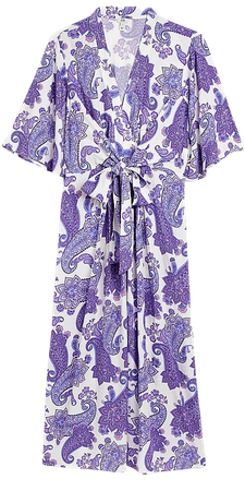 Purple paisley midi dress | River Island