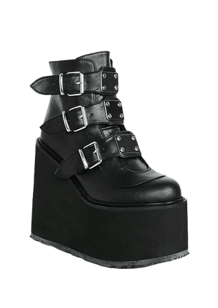 Free, fast shipping on Matte Low Trinity Boots at Dolls Kill, an online boutique for punk & rock fashion. Shop punk boots, Demonia, Dr. Martens, & platform shoes. | Dolls Kill