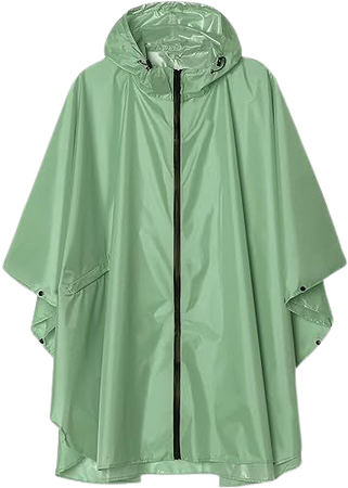 Unisex Rain Poncho Raincoat Hooded for Adults Women with Pockets(Green) at Amazon Men’s Clothing store