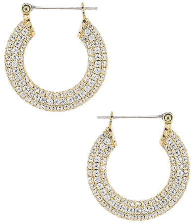 Luv AJ The Pave Baby Amalfi Hoops in Gold | REVOLVE