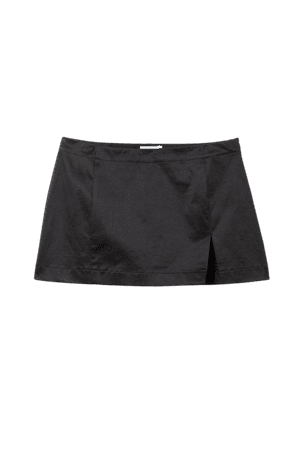 Moa Satin Mini Skirt - Black - Weekday WW