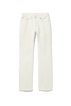Pin Mid Straight Jeans - White - Weekday WW