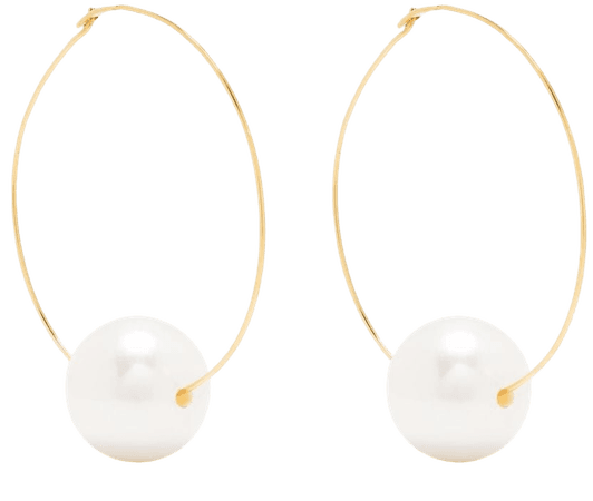 Jil Sander Large Pearl Hoop Earrings - Farfetch