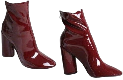 cherry red ankle boots