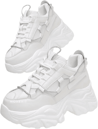 TECHNO ANGEL | PLATFORM WHITE SNEAKERS | 2000S Y2K AESTHETIC by noxexit