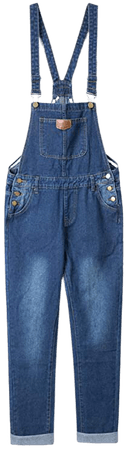 Amazon.com: AvaCostume Women's Adjustable Strap Ripped Denim Overalls LightBlue L: Clothing