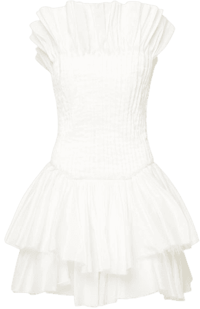Utopia Pin-Tucked Linen-Blend Mini Dress By Aje | Moda Operandi