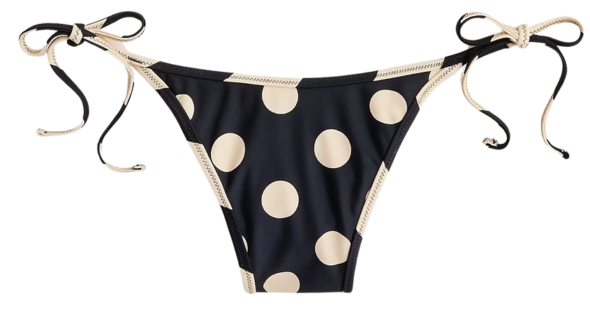 J.Crew: String Bikini Top In Reversible Dot-stripe Print For Women