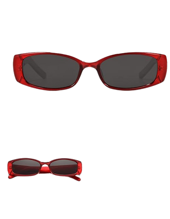 Amazon.com: Veda Tinda Vision Trendy Retro Rectangle Sunglasses for Women 80s 90s Y2k Style Narrow Sunnies Cool Vintage Red Sun Glasses UV400 Protection C62S06 : Clothing, Shoes & Jewelry