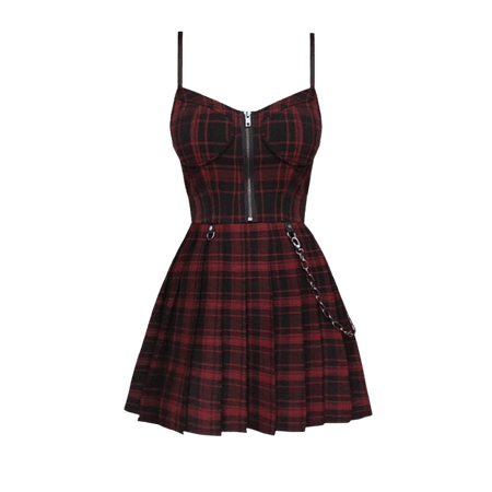*clipped by @luci-her* Gothic Grunge Spaghetti Strap Plaid Mini Dress (Available in 2 colors) – ROCK 'N DOLL