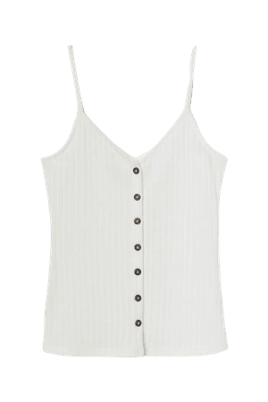 Ribbed Camisole Top - White - Ladies | H&M US