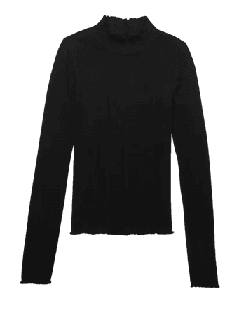 AE Long-Sleeve Plush Mock Neck Shirt