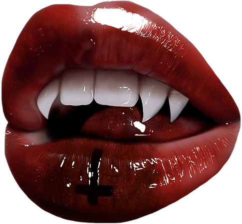 vampire red lips