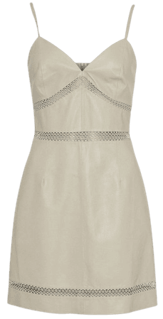 Leather Trim Cami Mini Dress | Karen Millen