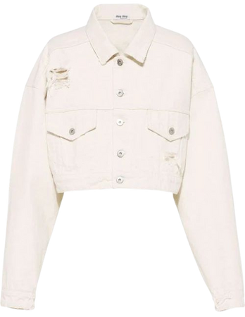 Miu Miu Cropped Denim Jacket - Farfetch