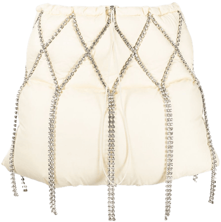 AREA crystal-trim Padded Skirt - Farfetch