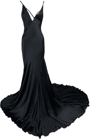 F/W 2002 Gucci Tom Ford Runway Finale Plunging Black Extra Long Gown Dress For Sale at 1stDibs