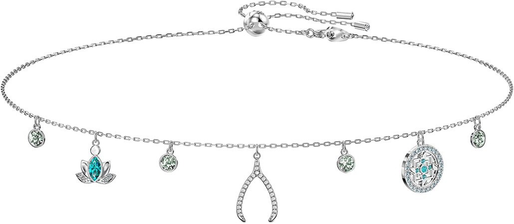 SWAROVSKI Women's Symbolic Charm Necklace, Light multi-colored, Rhodium plated: Jewelry