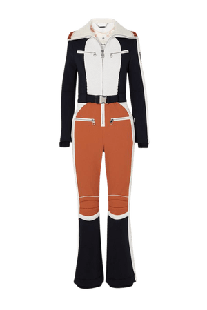 Orange + Fusalp belted wool-trimmed paneled ski suit | Chloé | NET-A-PORTER