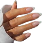 frenchie round tip white nails - Google Search