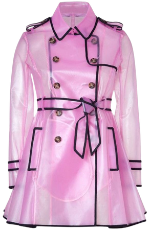 pink black raincoat rain coat jacket