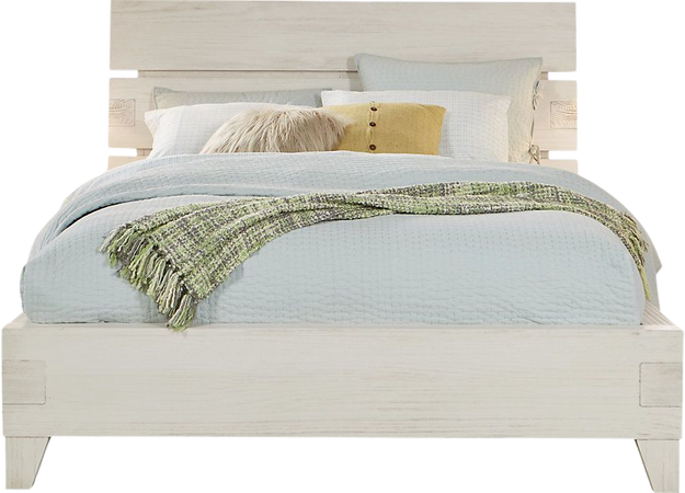 Crestwood Creek Ivory 3 Pc King Panel Bed  - King Beds Light Wood