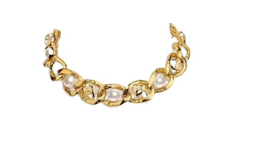 Chanel Gold Chain Pearl Choker