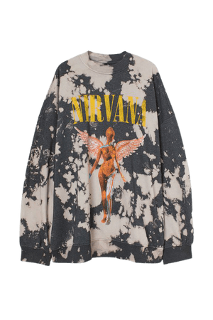 Oversized Sweatshirt - Dark gray/Nirvana - Ladies | H&M US