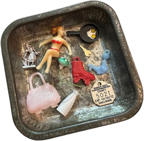 10pcs RANDOM GRAB BAG Vintage + New Mixed Lot Weird Items + Crafting Supplies Junk Jar Destash No. 3