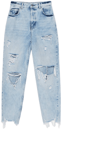 Ripped mom jeans - Jeans - Bershka Russia