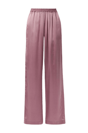 Antique rose Penelope silk-satin wide-leg pants | Sablyn | NET-A-PORTER