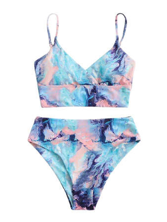 Allover Graphic High Waisted Bikini Swimsuit | SHEIN USA