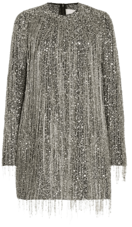 Fringed Embellished Silk Mini Dress By Carolina Herrera | Moda Operandi
