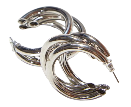 PLT silver hoop earring