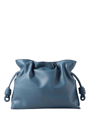 Storm blue Flamenco leather clutch | Loewe | NET-A-PORTER