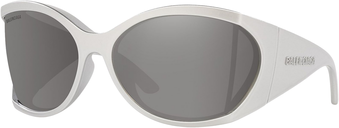 Balenciaga BB0154S-003 72 Silver & Silver Sunglasses | Sunglass Hut USA