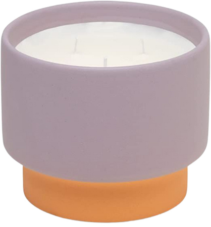 Paddywax Color Block Artisan Hand-Poured Scented Candle, 16-Ounce, Purple/Orange - Violet & Vanilla