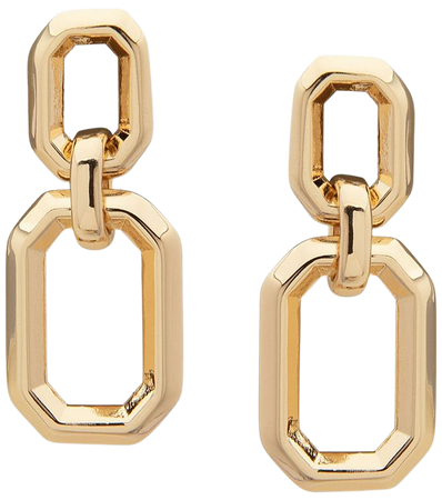 DKNY Gold-Tone Hexagon Link Double Drop Earrings & Reviews - Earrings - Jewelry & Watches - Macy's