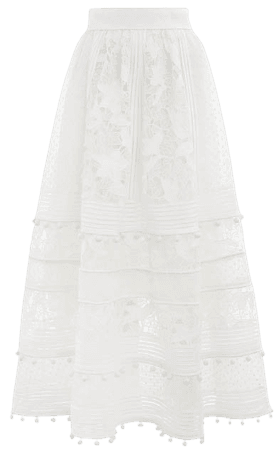 ZIMMERMANN Lace skirt white