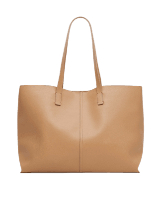 Leather-effect shopper bag - Women | Mango USA
